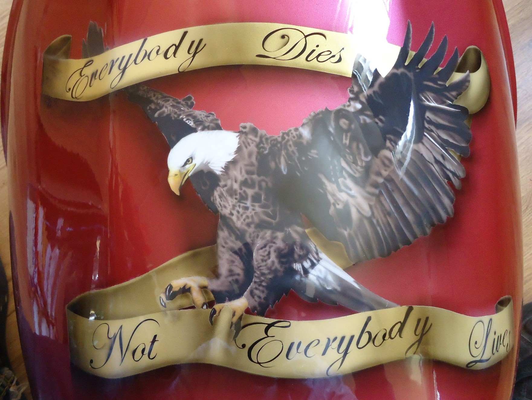 Airbrushed Painting of a Honda Pan-European Motorbike with custom design of an eagle on petrol tank